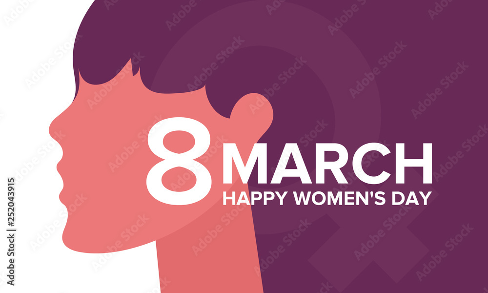 Happy Women’s Day. International holiday of female solidarity, which is celebrated on March 8. Silhouette of a girl in bright colors. Poster, banner and background Happy Women’s Day. International holiday of female solidarity, which is celebrated on March 8. Silhouette of a girl in bright colors. Poster, banner and background