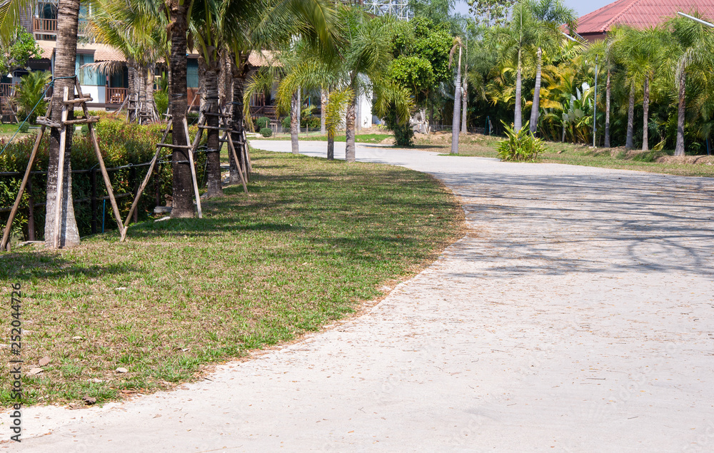 Curve concrete pathway.