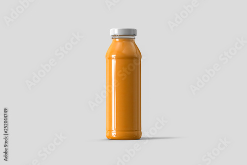 Juice Bottle Mock up isolated on white with clipping path.High resolution photo.