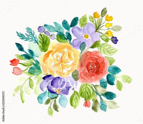 pretty floral watercolor arrangement background