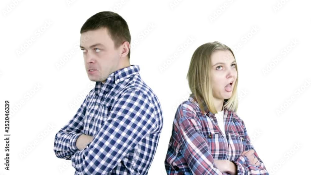 Angry woman and man yelling at each other. Face to face. Couple in conflict, man and woman fight. Relationship difficulties. Angry woman and man yelling at each other. Face to face. Couple in conflict, man and woman fight. Relationship difficulties.