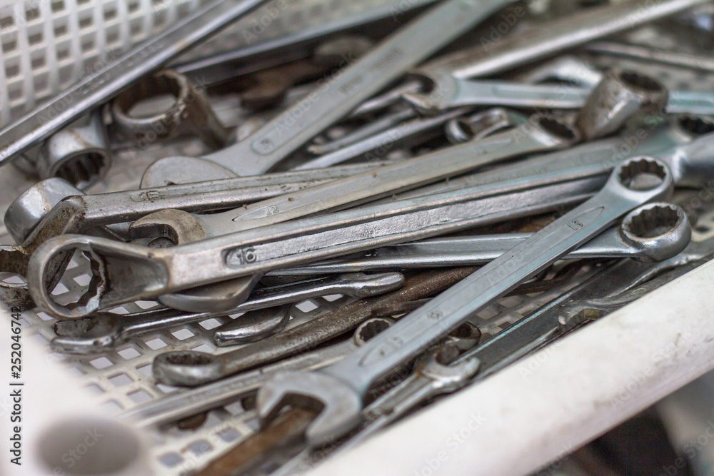 Fototapeta premium Wrench is a device intended for tightening the bolts firmly or to unplug it.