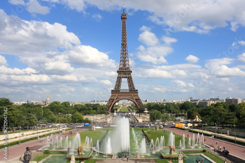 View of the Eiffel tower from Trocadero square