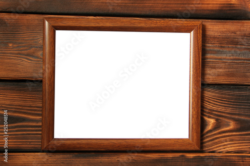 Frame on wooden background. With place for your text.