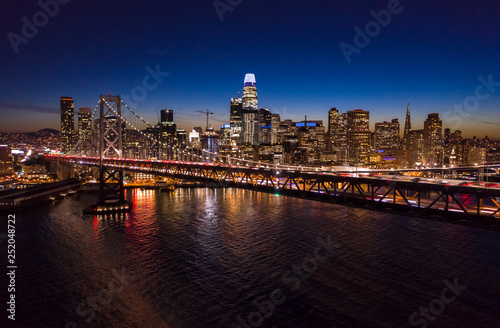 San Francisco downtown skyline aerial © blvdone