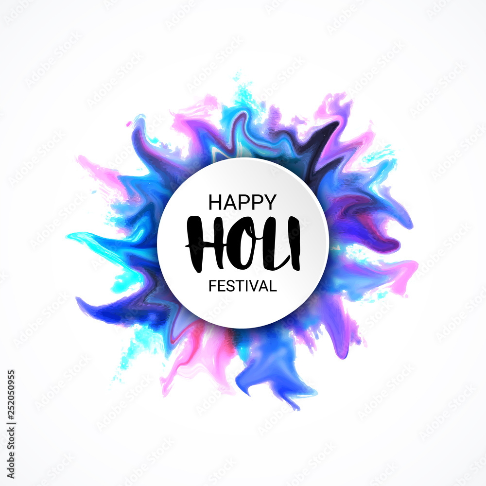 HOLI Festival lettering banner with Colorful Powder Explosion textured splashes, motion ink. Hindu, Dhulandi, Rangpanchami festival card. Launched ink, dust, liquid, fluid. HOLI Festival lettering banner with Colorful Powder Explosion textured splashes, motion ink. Hindu, Dhulandi, Rangpanchami festival card. Launched ink, dust, liquid, fluid.