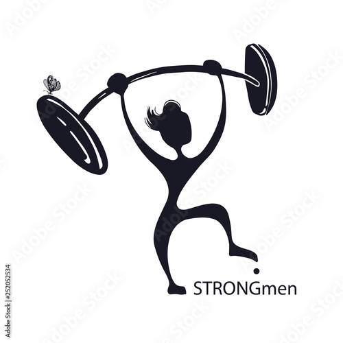 Strong men with a barbell