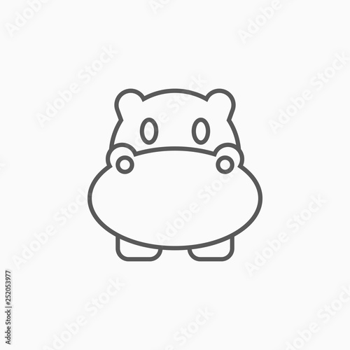 hippopotamus icon, hippo vector