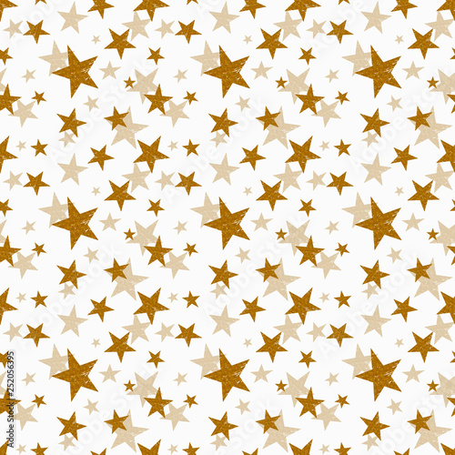 Gold star seamless pattern