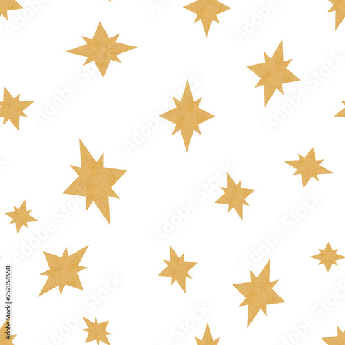 Gold star seamless pattern