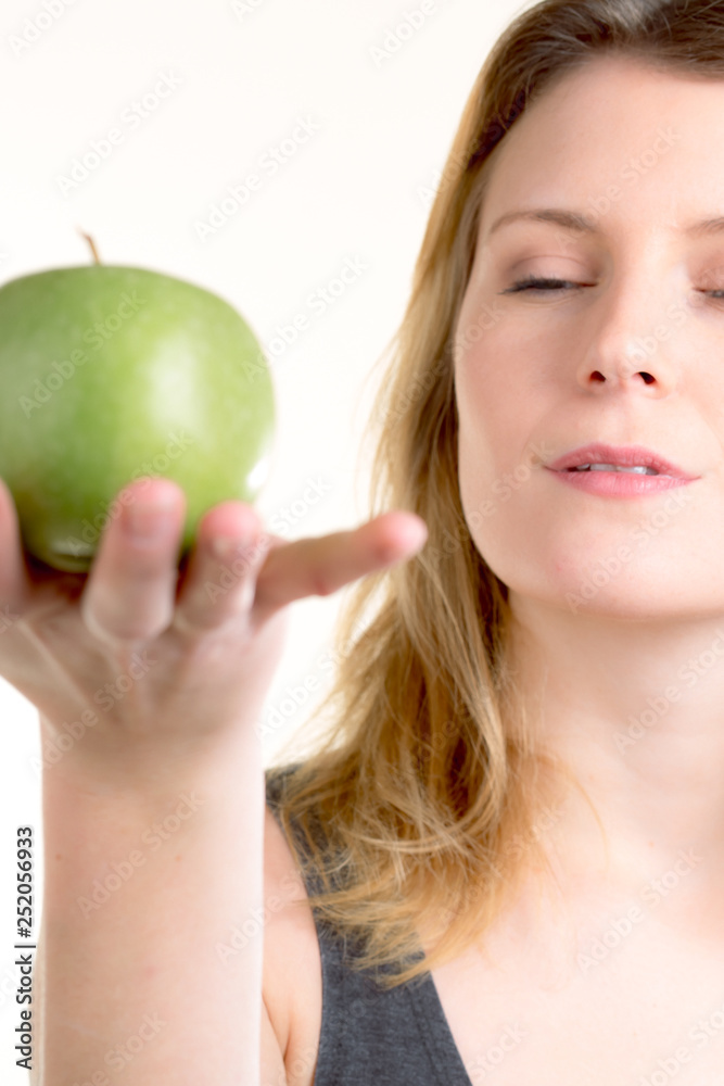 girl with an apple