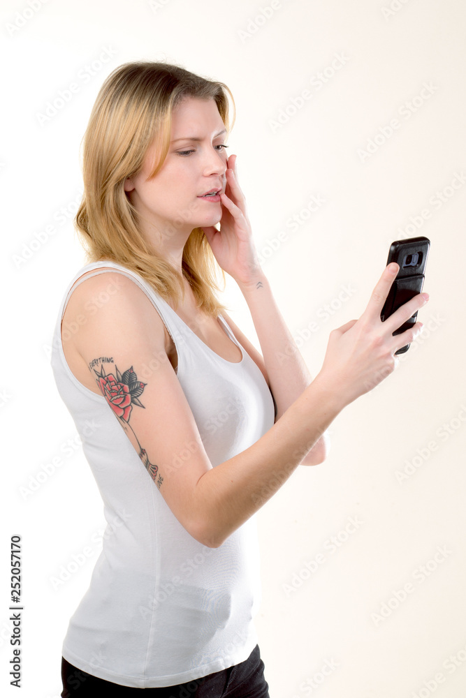 Girl with emotions sad anger mad scream Girl with emotions sad anger mad scream