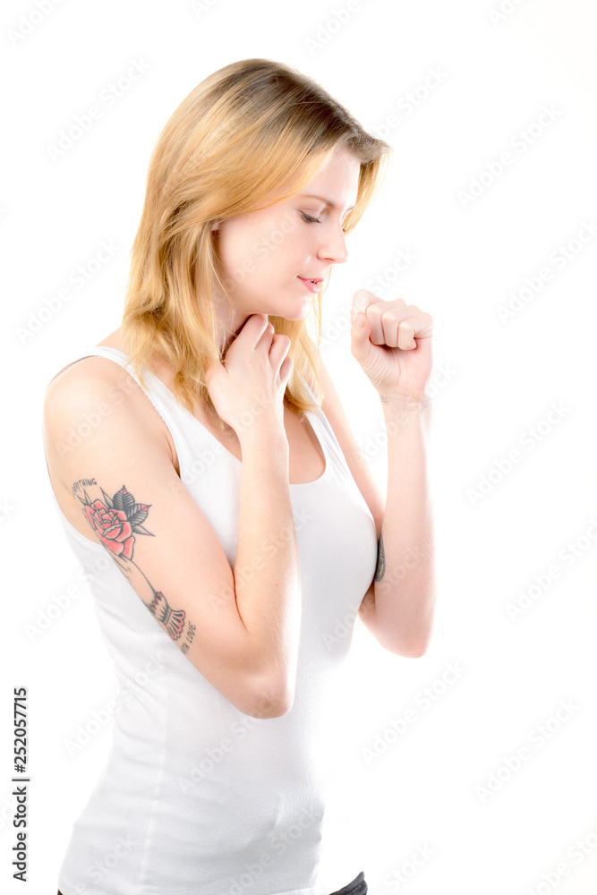 Girl with emotions sad anger mad scream Girl with emotions sad anger mad scream