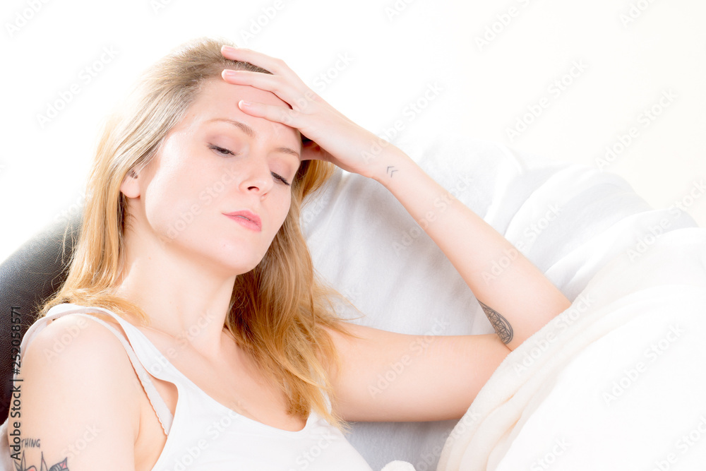 a sick girl with the cold a sick girl with the cold