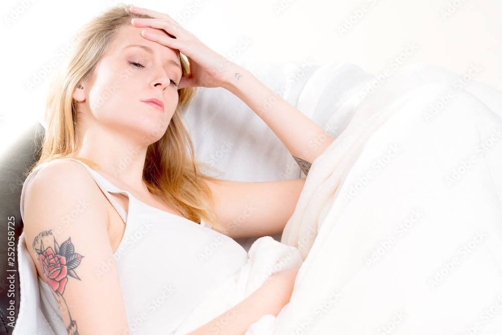 a sick girl with the cold a sick girl with the cold