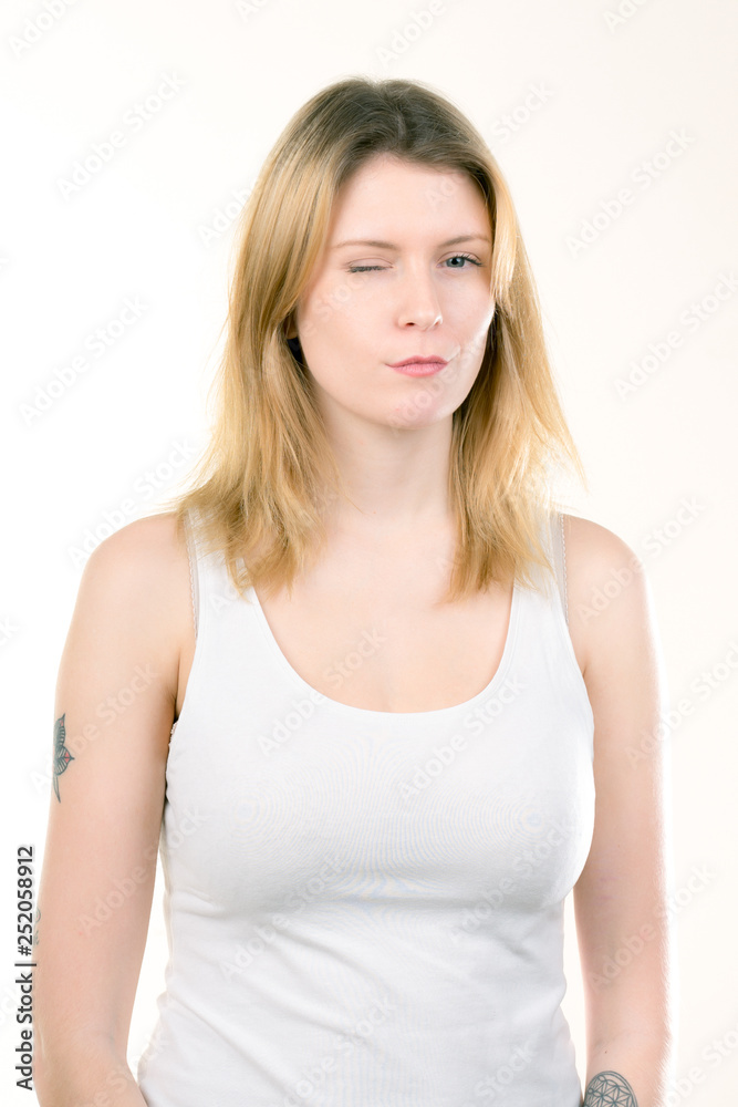 Girl with emotions sad anger mad scream Girl with emotions sad anger mad scream