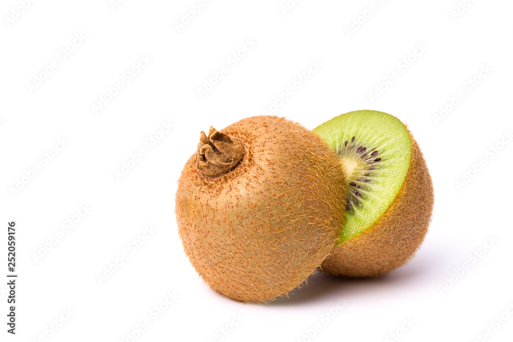 Fototapeta premium Halved kiwi on white background