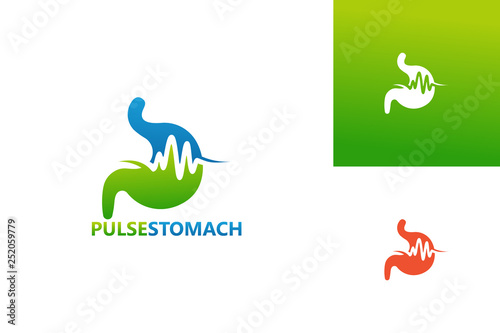 Pulse Stomach Logo Template Design Vector, Emblem, Design Concept, Creative Symbol, Icon