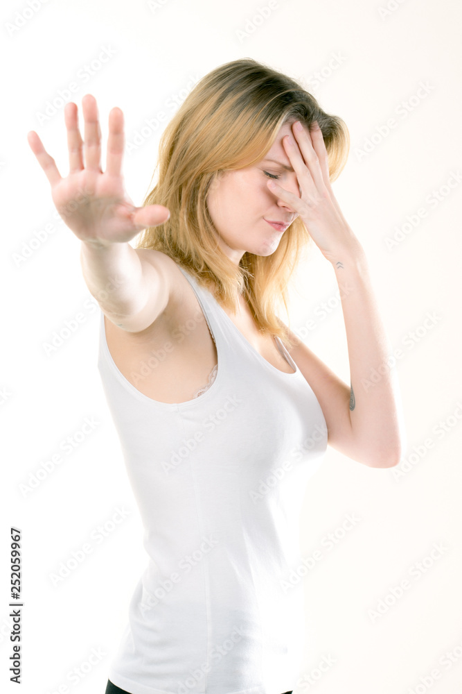 Girl with emotions sad anger mad scream Girl with emotions sad anger mad scream