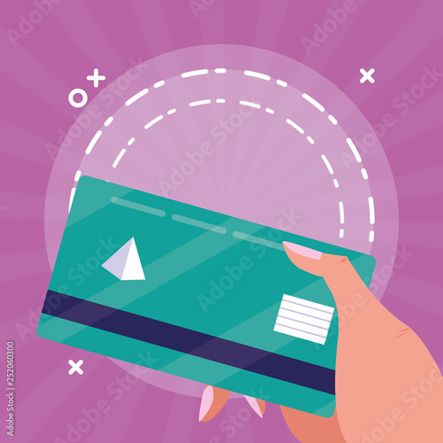 hand with credit card ecommerce icon
