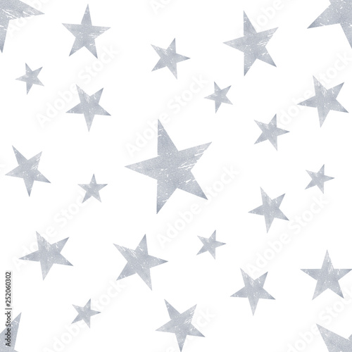 Silver star seamless pattern