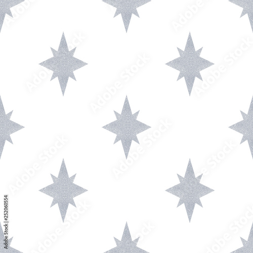 Silver star seamless pattern