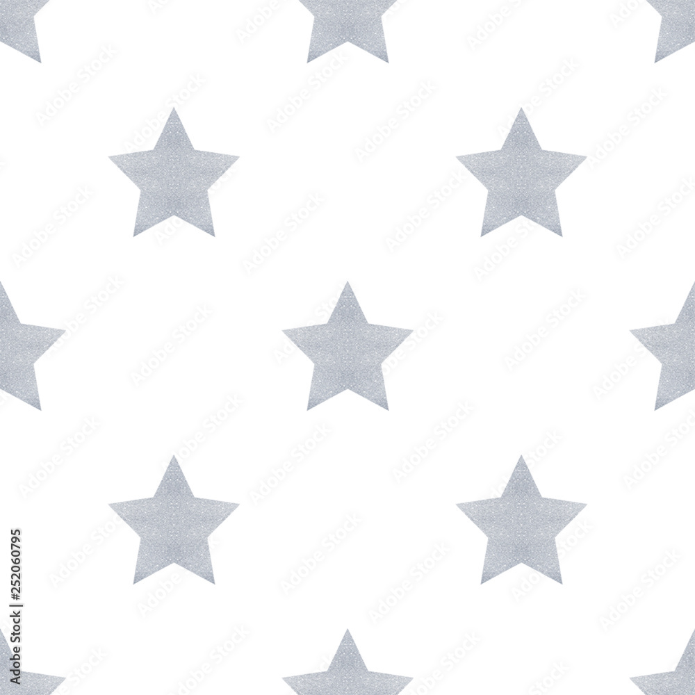 Obraz premium Silver star seamless pattern