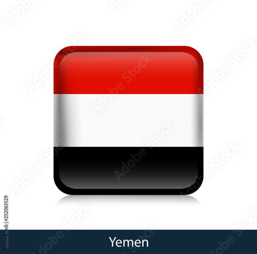 Flag of Yemen - Square glossy badge Free Download Flag of Yemen - Square glossy badge - GFXLoad