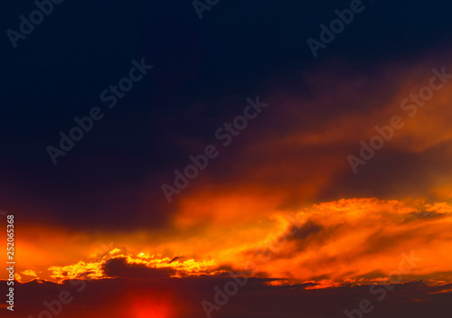 Beautiful sunset with dramatic clouds on the sky © phadventure