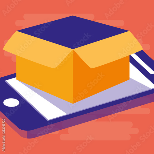smartphone with box carton