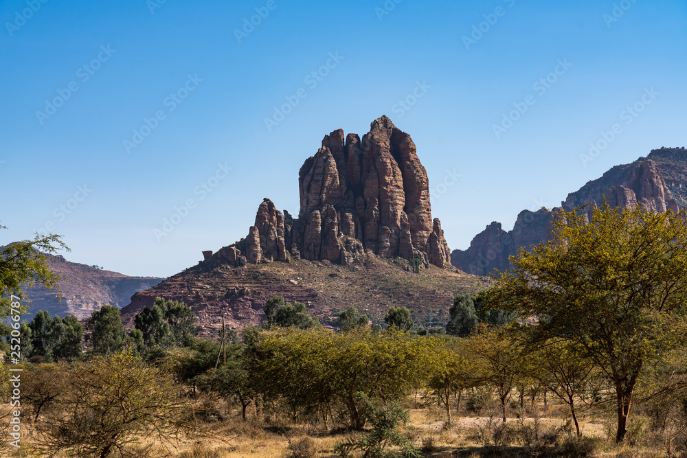 Landscape in Gheralta near Abraha Asbaha in Northern Ethiopia, Africa Landscape in Gheralta near Abraha Asbaha in Northern Ethiopia, Africa