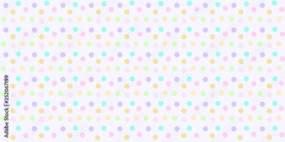 Polka dot pattern seamless in pastel color. Colorful abstract polka dot  for baby fabric print, wallpaper, textile, wrapping paper, banner and card design.
