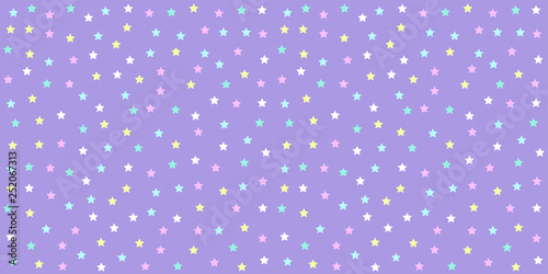 Pastel unicorn pattern seamless. Star background in purple tone for baby  fabric print, wrapping papers, scrapbook, textile, kid wallpaper and gift wrap
