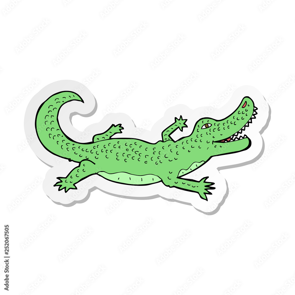 sticker of a cartoon crocodile
