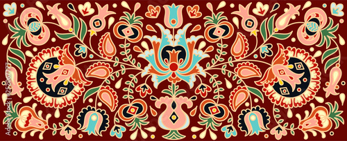 Vector hand drawn National crimean tatar pattern illustration