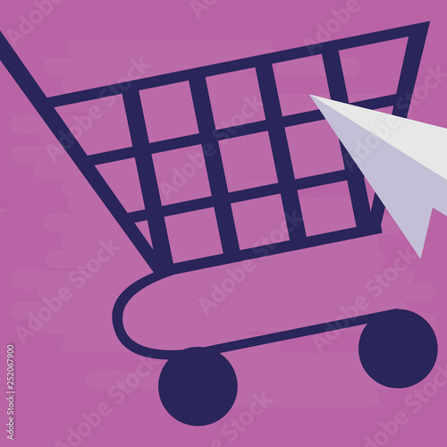 supermarket shopping cart with mouse arrow