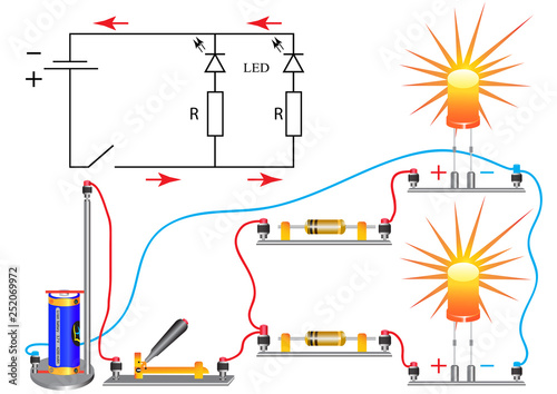 The wiring diagram in which there is a diode. A diode is a semiconductor device having two contacts - an anode and a cathode, a current flows through the diode, which flows only in one direction.