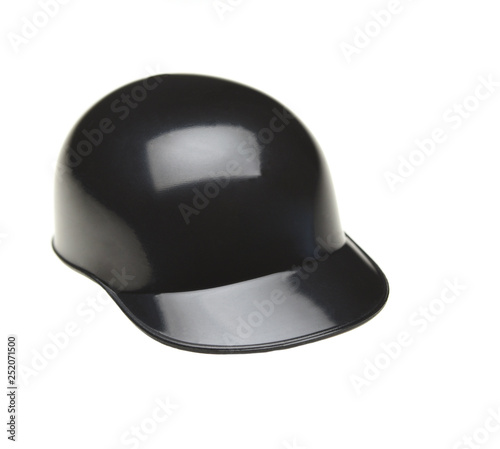 Photography Black Baseball Batting Helmet on White