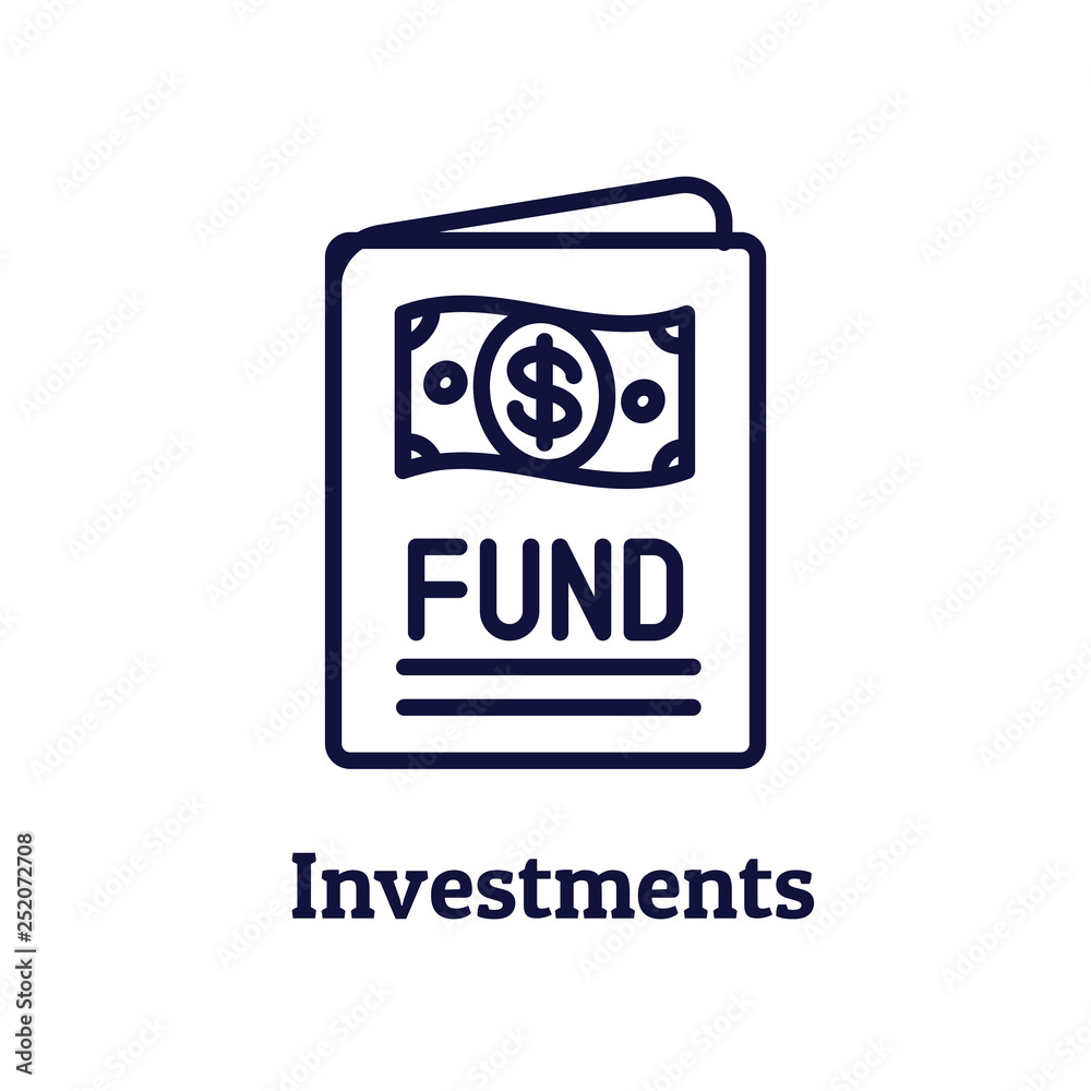 Retirement Investments and Dividend Income, Mutual Fund, IRA Icon set