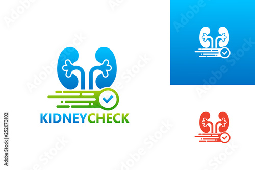 Kidney Check Logo Template Design Vector, Emblem, Design Concept, Creative Symbol, Icon