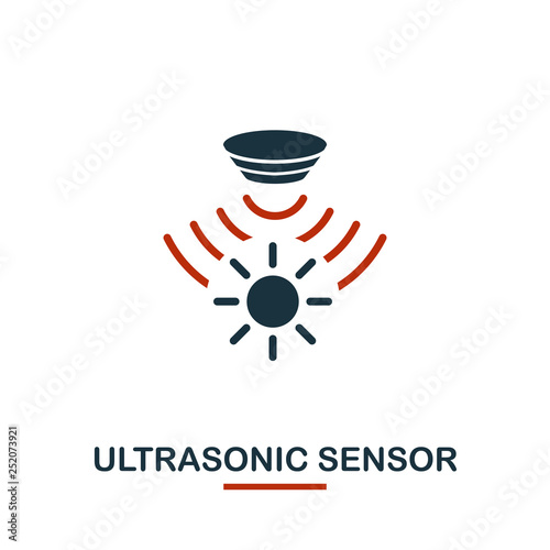 Ultrasonic Sensor icon from sensors icons collection. Creative two colors design symbol ultrasonic sensor icon. Web design, apps, software usage. UI and UX