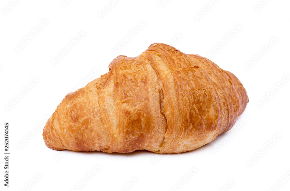 Fresh buttery croissant isolated on white background Fresh buttery croissant isolated on white background