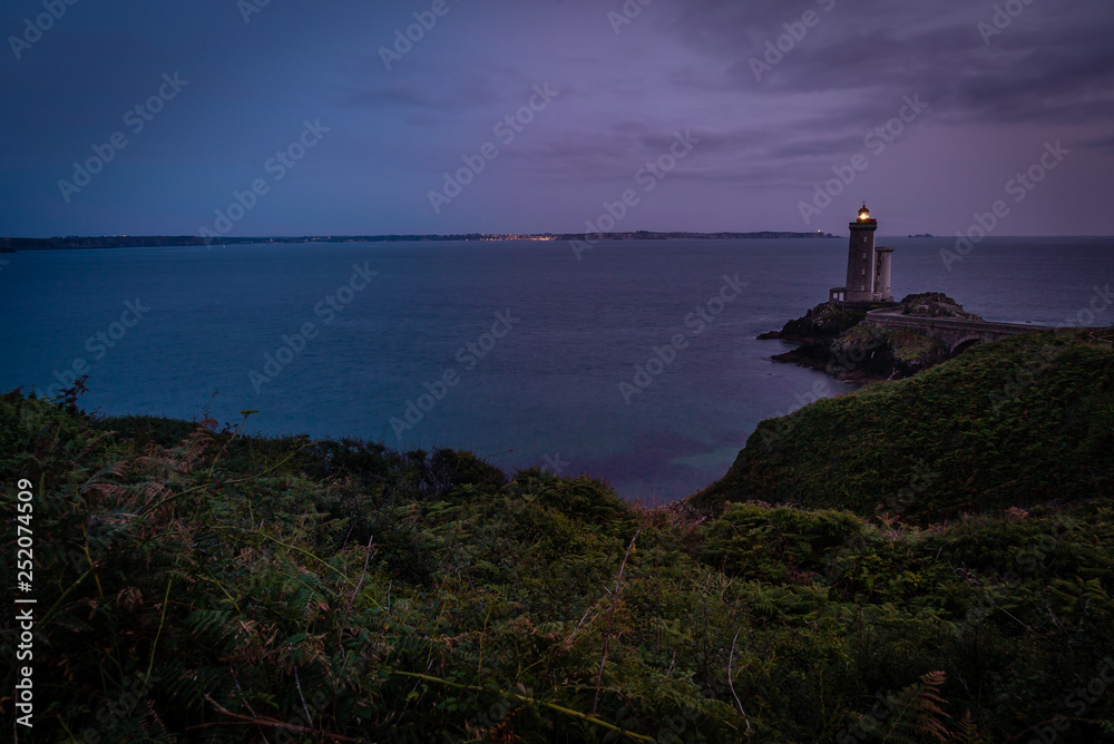 Petit minou lighthouse at dusk in France in the summer