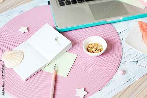 flat lay, summer, work photo