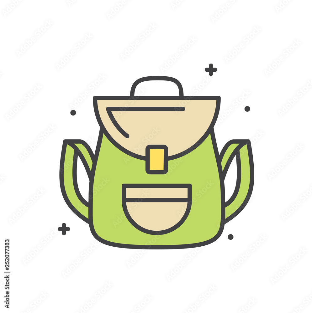 Backpack line icon for graphic and web design, Modern simple vector sign. Internet concept. Trendy symbol for website design web button or mobile app. Backpack line icon for graphic and web design, Modern simple vector sign. Internet concept. Trendy symbol for website design web button or mobile app.