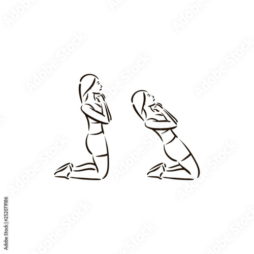 Fitness exercise work out illustration vector on white background