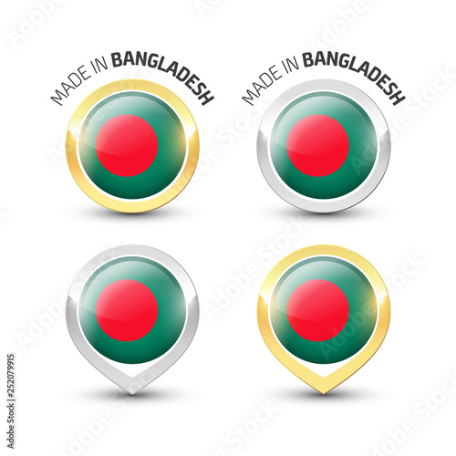 Free Download Made in Bangladesh - Round labels with flags - GFXLoad