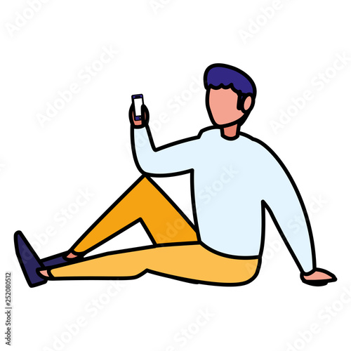 young man using smartphone