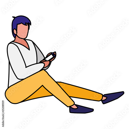 young man using smartphone