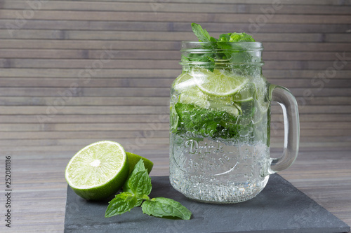 Drink with mint and lemon.
